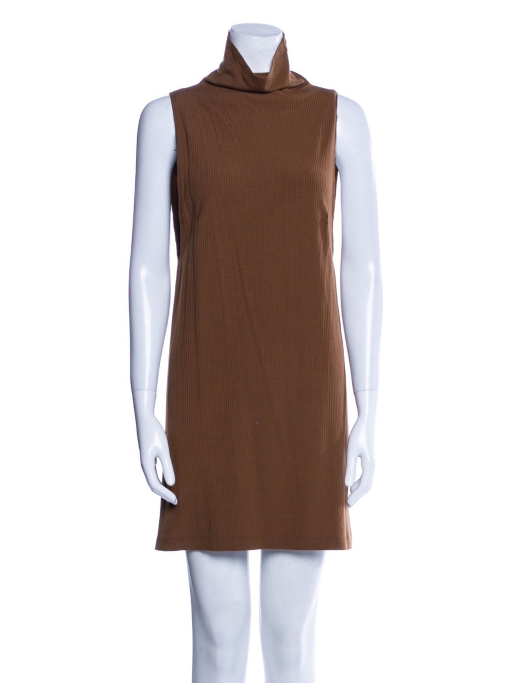 Reformation Brown Sleeveless Turtleneck Mini Dress